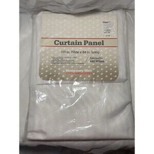 Montgomery Ward Sheer Curtain Panel Vintage NOS 118 W x 84L WHITE